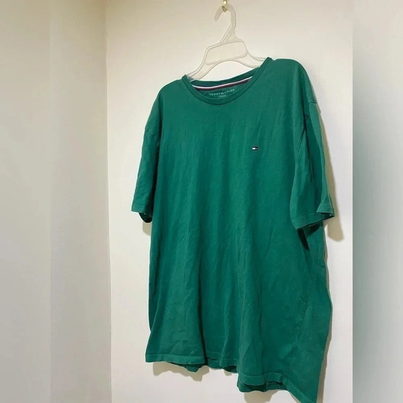 Bright Green Tommy Hilfiger  with flag Men’s T-shirt size XL causal comfortable - Picture 2 of 14